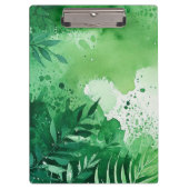 ダークジャングルの緑の水色の手描きテクスチャ クリップボード (正面)