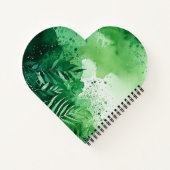 ダークジャングルの緑の水色の手描きテクスチャ ノートブック (裏面)