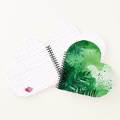 ダークジャングルの緑の水色の手描きテクスチャ ノートブック (内部)