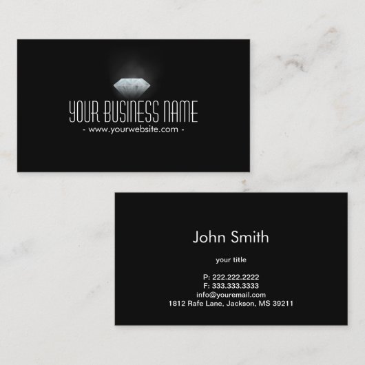 ダークジュエラーの名刺に輝くダイヤモンド 名刺 (正面/裏面)