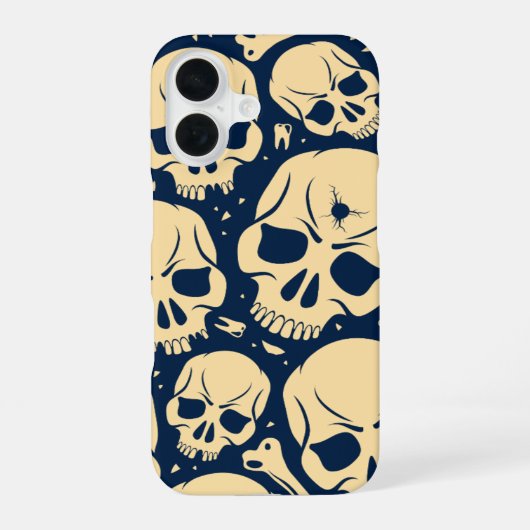 ダークスカル柄 iPhone 16ケース (裏面)