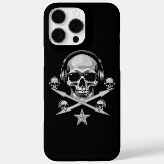 ダークスカルDJヘッドフォンiPhone 16 Pro Maxケース iPhone 16 Pro Maxケース