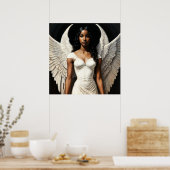 ダークスキンアートのブラックエンジェル ポスター (キッチン)