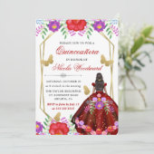 ダークスキンウーマンメキシコフローラドレスキンセアニラ 招待状 (スタンド正面)