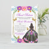 ダークスキンウーマンメキシコフローラドレス甘い16 招待状 (スタンド正面)