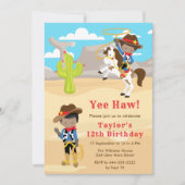 ダークスキンカウボーイバースデーパーティー 招待状 (正面)