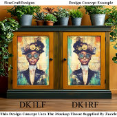 ダークスキンスチームパンクウィメンコラージュDK1LFデコページ 薄葉紙