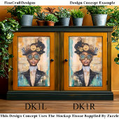 ダークスキンスチームパンク女性コラージュDK1Lデコページ 薄葉紙