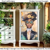 ダークスキンスチームパンク女性コラージュDK1Lデコページ 薄葉紙