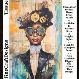 ダークスキンスチームパンク女性コラージュDK1Lデコページ 薄葉紙