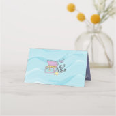 ダークスキンパープルマーメイド誕生日 プレイスカード (裏面)