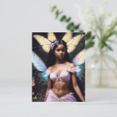 ダークスキンフェアリーブラックガールファンタジーアートフェアヤコア ポストカード (スタンド正面)