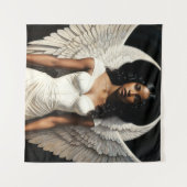 ダークスキンブラックガールアンジェルコア タペストリー (正面(横))