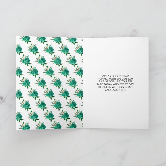 ダークスキンプリンセスグリーンフローラバースデーパーティー カード (内部)