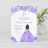 ダークスキンプリンセスパープルフローラ誕生日パーティー 招待状 (スタンド正面)