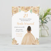 ダークスキンプリンセスピーチフローラバースデーパーティー 招待状 (スタンド正面)