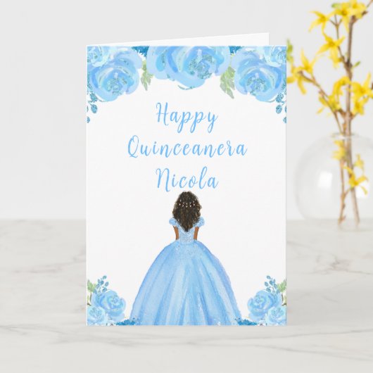 ダークスキンプリンセスブルーフローラキンセアニェラ カード (黄色い花)