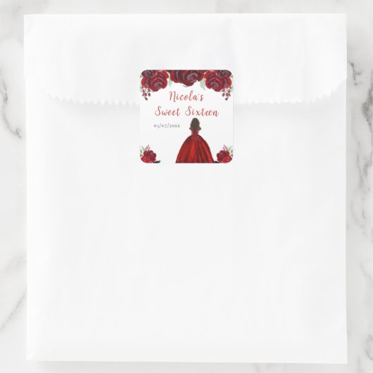 ダークスキンプリンセス赤フローラSweet sixteen スクエアシール (バッグ)