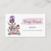 ダークスキンベーカリーペストリースイーツカップケーキ 名刺 (正面)