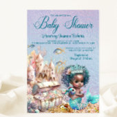 ダークスキンマーメイドプリンセスベビーシャワー 招待状