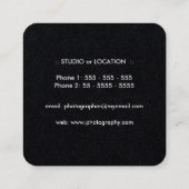 ダークスクエアウォーターカラーカメラフォトグラファー スクエア名刺 (裏面)