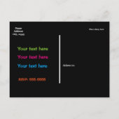 ダークスケートパーティーはがき招待状のグロー インビテーションポストカード (裏面)