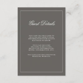 ダークスタイリッシュグレイ結婚のゲスト情報 エンクロージャーカード