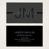 ダークスタイリッシュグ男らし・グレイ名&モノグラム (正面&裏面)