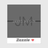 ダークスタイリッシュグ男らし・グレイ名&モノグラム シール (シート)