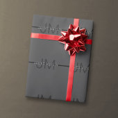 ダークスタイリッシュグ男らし・グレイ名&モノグラム ラッピングペーパー