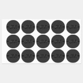 ダークスタイリッシュグ男らし・グレイ名&モノグラム ラベル (シート)