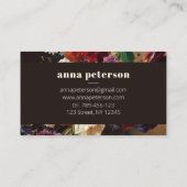 ダークスタイリッシュシッエレガントク緑豊かなフローラフローリスト 名刺 (裏面)