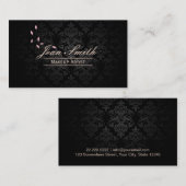ダークスタイリッシュダマスクのメイクアップアーティストの名刺 名刺 (正面/裏面)