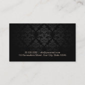 ダークスタイリッシュダマスクのメイクアップアーティストの名刺 名刺 (裏面)