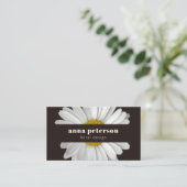 ダークスタイリッシュデイジーエレガントフローラフローリスト 名刺 (スタンド正面)