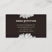 ダークスタイリッシュデイジーエレガントフローラフローリスト 名刺 (裏面)