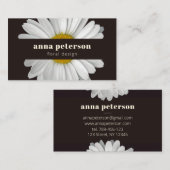 ダークスタイリッシュデイジーエレガントフローラフローリスト 名刺 (正面/裏面)