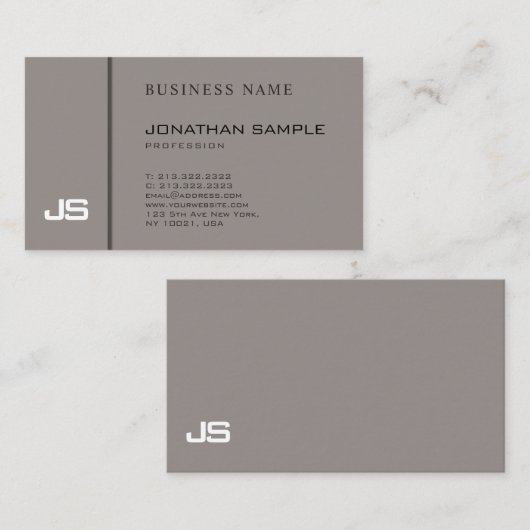 ダークスタイリッシュブラウンクリエイティブデザインプロフェッショナル 名刺 (正面/裏面)