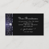 ダークスタイリッシュブルー白モノグ華美ラム 名刺 (裏面)