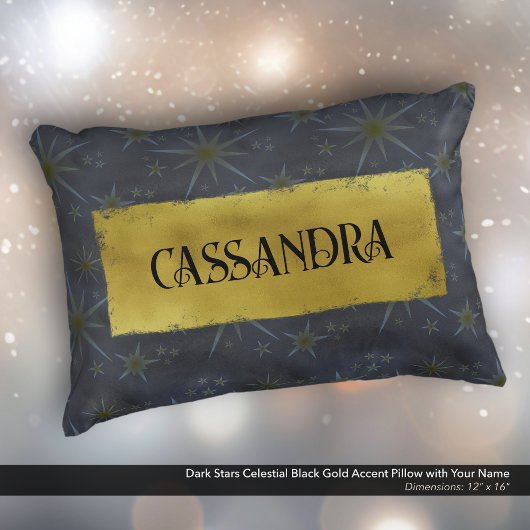 ダークスターズシテラルブラック金ゴールド名 アクセントクッション