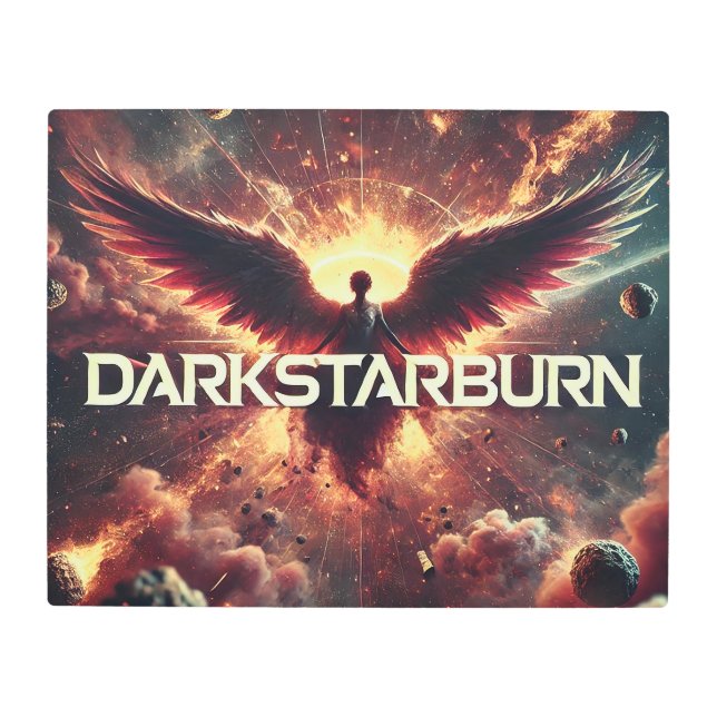 ダークスターバーンメタルウォールアート。 メタルプリント (正面)