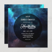 ダークスターリーブルーネブラハンドストモダンング 招待状 (正面/裏面)