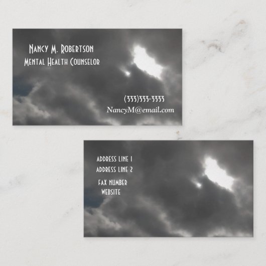 ダークストクールミースカイプリントメンタルヘルスカウンセラー 名刺 (正面/裏面)