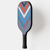 ダークストライプのノスタルジックヴィンテージ山形（名前あり） ピックルボールラケット (左)