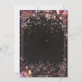 ダークスパークルグリッターグラムライトブライダルシャワー 招待状 (裏面)