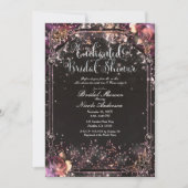 ダークスパークルグリッターグリッター豪華ライトブライダルシャワー 招待状 (正面)