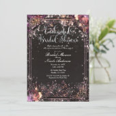 ダークスパークルグリッターグリッター豪華ライトブライダルシャワー 招待状 (スタンド正面)