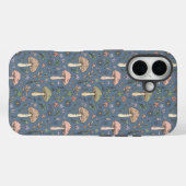 ダークスレートグレイの菌類シームレスパターン ゴシック Case-Mate iPhoneケース (裏面 (横))