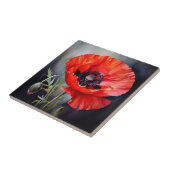 ダークセンターと明るい赤のポピー タイル (側面)