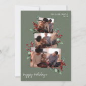 ダークセージのフォトコラージュと果実と緑 シーズンカード (正面)